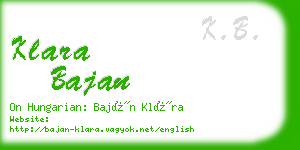 klara bajan business card